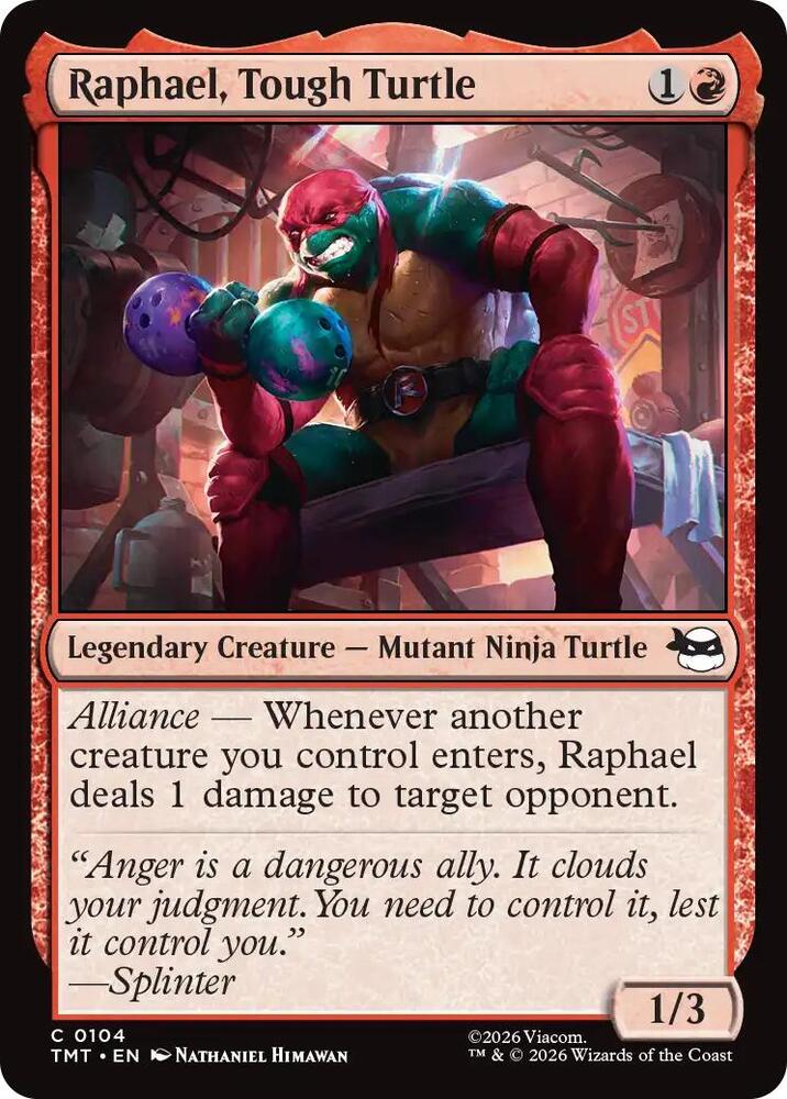 Raphael, Tough Turtle 104 card from Teenage Mutant Ninja Turtles