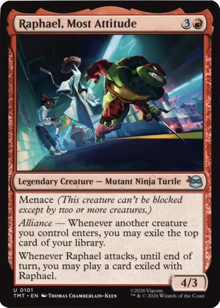 Raphael, Most Attitude 101 card from Teenage Mutant Ninja Turtles