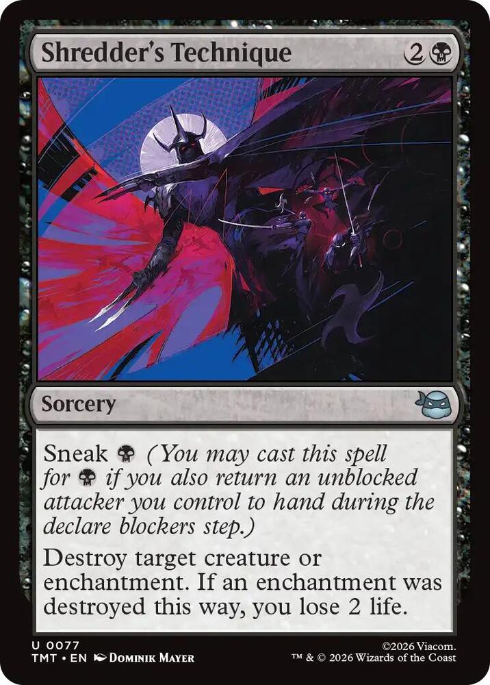 Shredder's Technique 77 card from Teenage Mutant Ninja Turtles