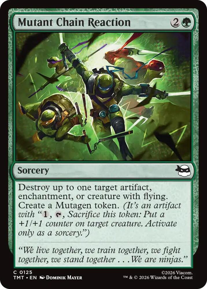 Mutant Chain Reaction 125 card from Teenage Mutant Ninja Turtles