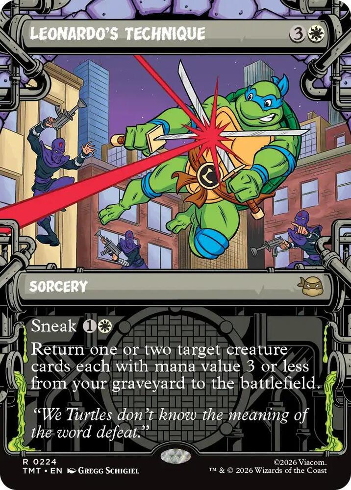 Leonardo's Technique (Showcase) 224 card from Teenage Mutant Ninja Turtles