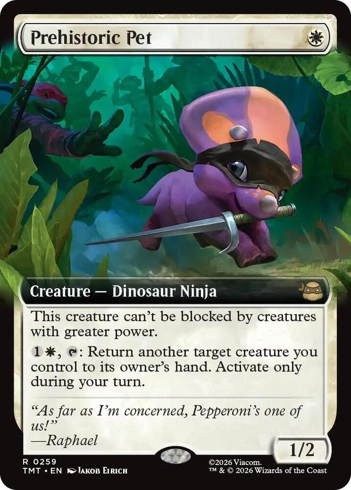 Prehistoric Pet (Extended Art) 259 card from Teenage Mutant Ninja Turtles