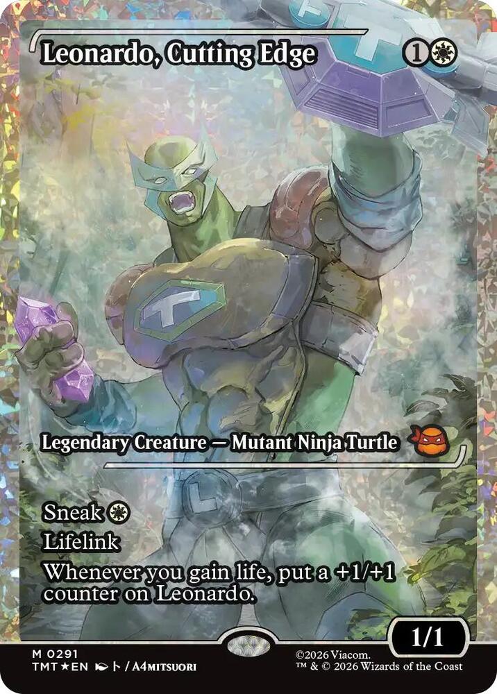 Leonardo, Cutting Edge (Showcase) (Fracture Foil) 291 card from Teenage Mutant Ninja Turtles