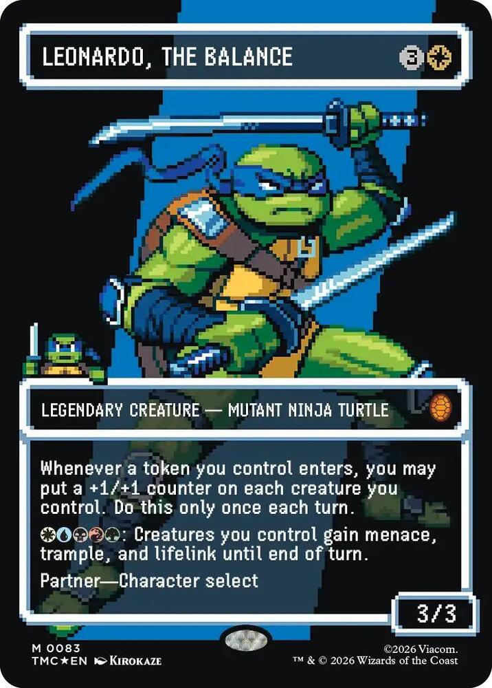 Leonardo, the Balance (Borderless) (Surge Foil) 83 card from Commander: Teenage Mutant Ninja Turtles