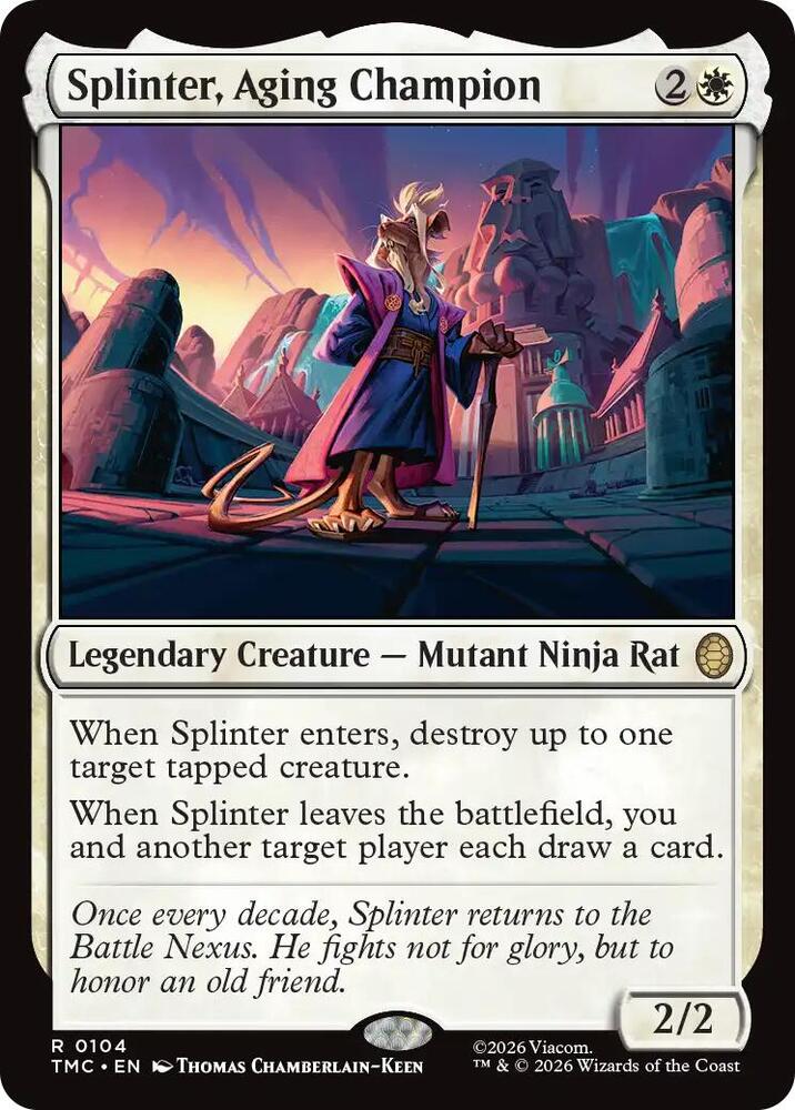 Splinter, Aging Champion 104 card from Commander: Teenage Mutant Ninja Turtles