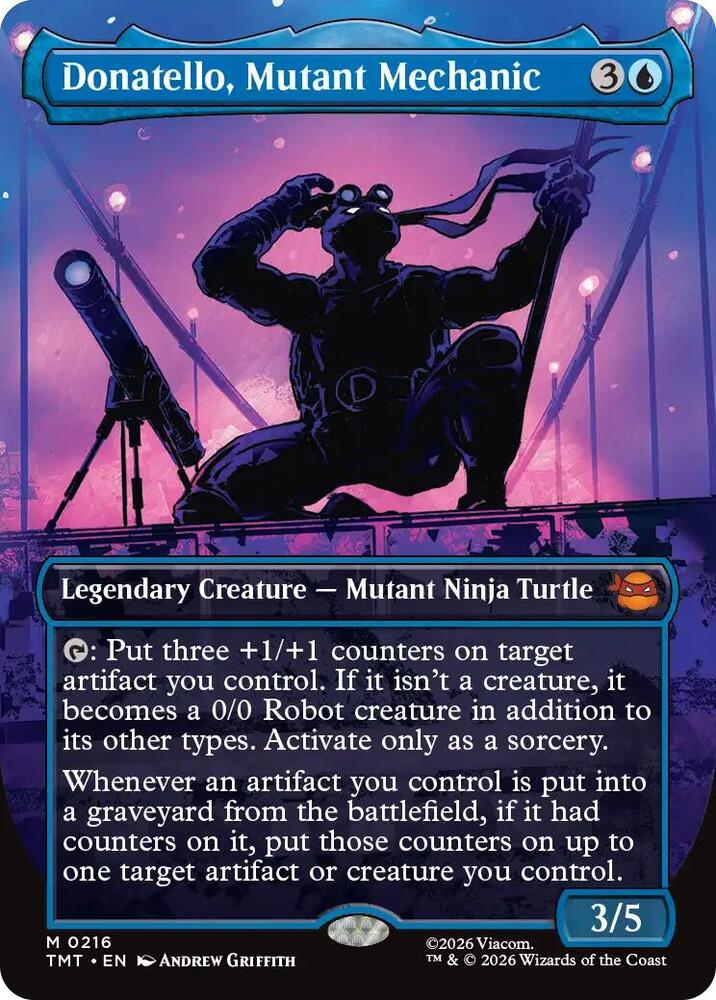 Donatello, Mutant Mechanic (Borderless) 216 card from Teenage Mutant Ninja Turtles