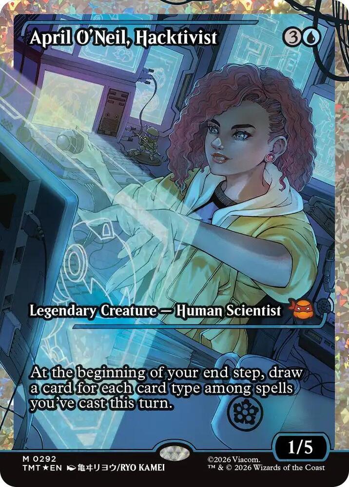 April O'Neil, Hacktivist (Showcase) (Fracture Foil) 292 card from Teenage Mutant Ninja Turtles