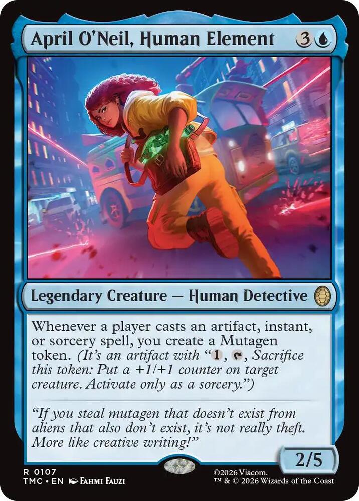 April O'Neil, Human Element 107 card from Commander: Teenage Mutant Ninja Turtles