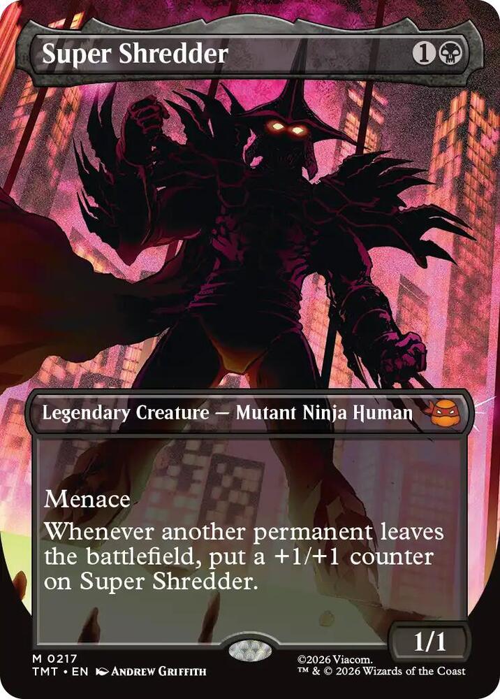Super Shredder (Borderless) 217 card from Teenage Mutant Ninja Turtles