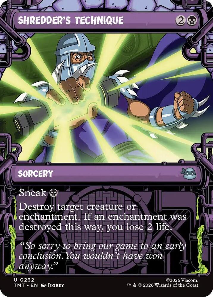 Shredder's Technique (Showcase) 232 card from Teenage Mutant Ninja Turtles
