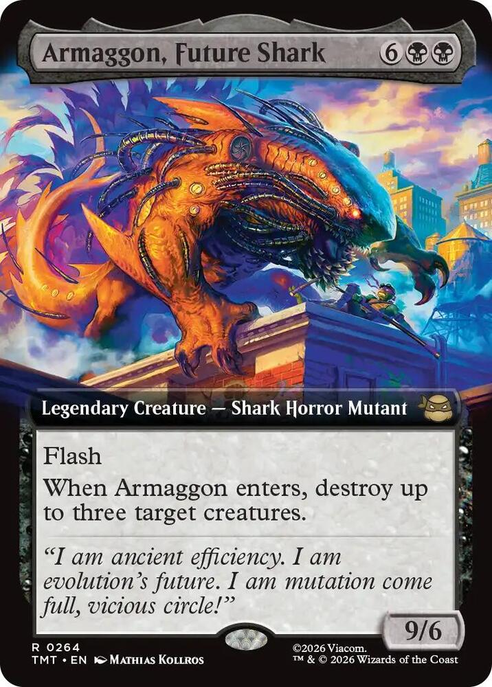 Armaggon, Future Shark (Extended Art) 264 card from Teenage Mutant Ninja Turtles