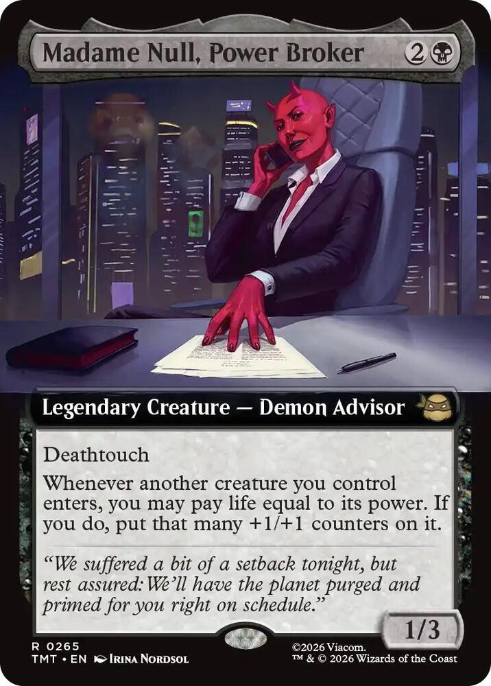 Madame Null, Power Broker (Extended Art) 265 card from Teenage Mutant Ninja Turtles