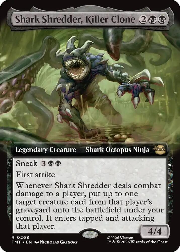 Shark Shredder, Killer Clone (Extended Art) 268 card from Teenage Mutant Ninja Turtles