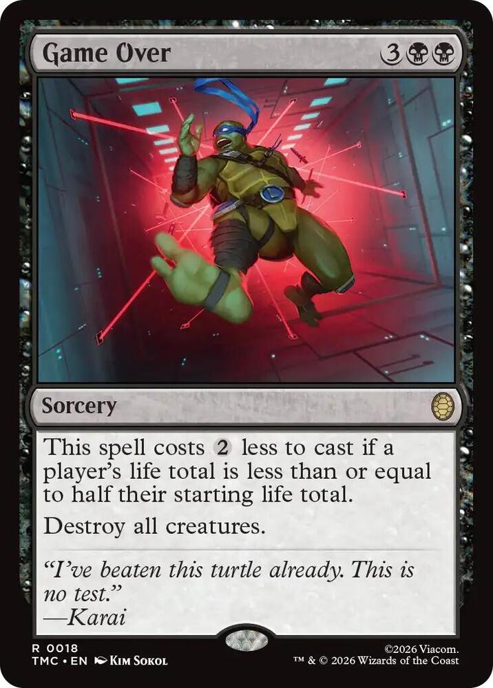 Game Over 18 card from Commander: Teenage Mutant Ninja Turtles