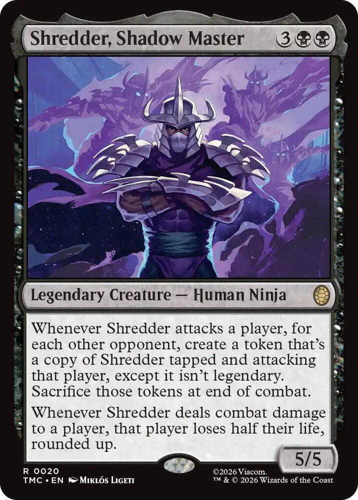 Shredder, Shadow Master 20 card from Commander: Teenage Mutant Ninja Turtles
