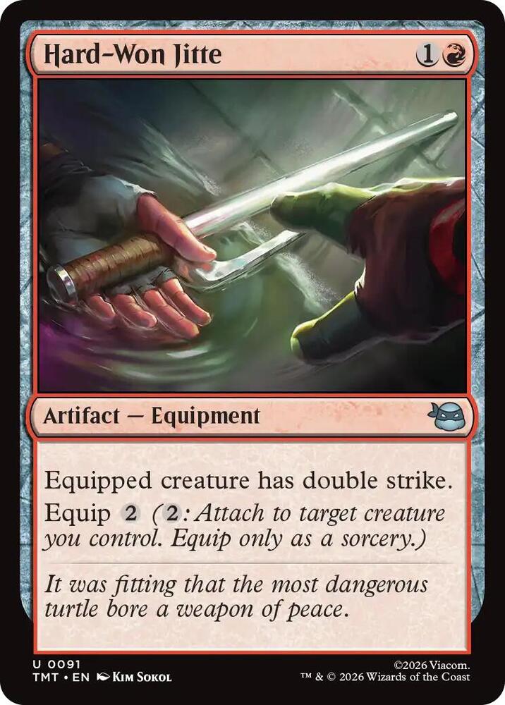 Hard-Won Jitte 91 card from Teenage Mutant Ninja Turtles