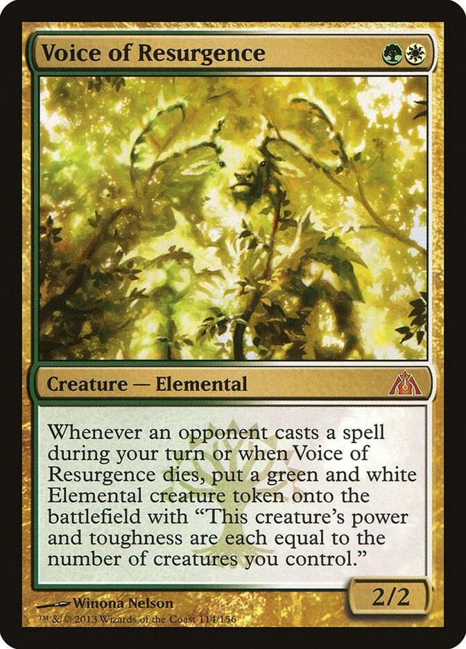 Voice of Resurgence 114 card from Dragon's Maze
