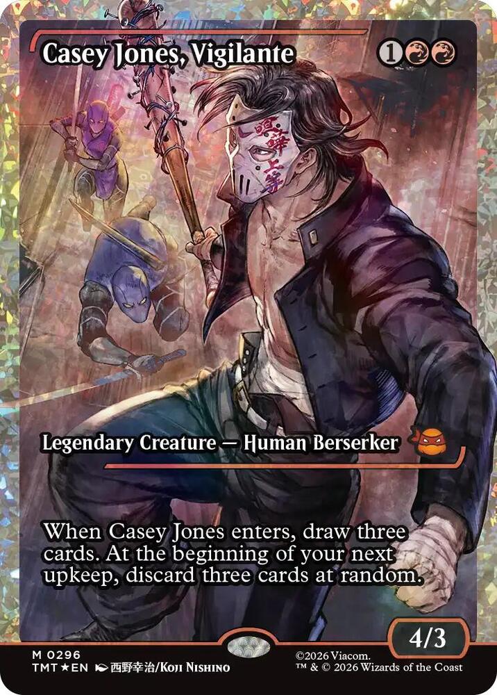 Casey Jones, Vigilante (Showcase) (Fracture Foil) 296 card from Teenage Mutant Ninja Turtles