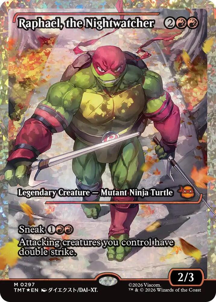 Raphael, the Nightwatcher (Showcase) (Fracture Foil) 297 card from Teenage Mutant Ninja Turtles
