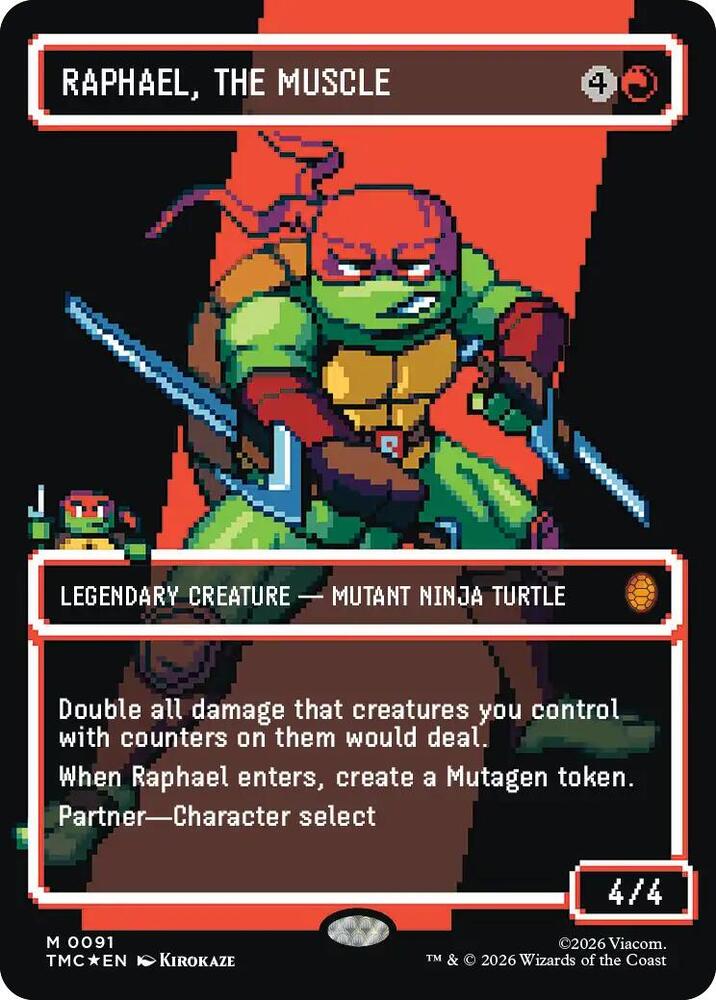Raphael, the Muscle (Borderless) (Surge Foil) 91 card from Commander: Teenage Mutant Ninja Turtles