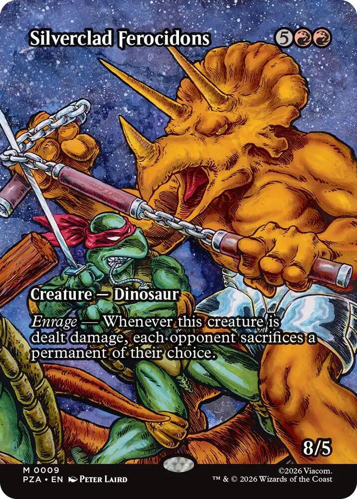 Silverclad Ferocidons (Borderless) 9 card from Teenage Mutant Ninja Turtles Source Material