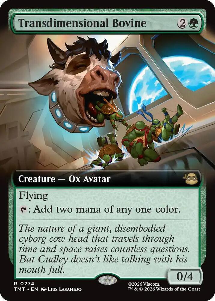 Transdimensional Bovine (Extended Art) 274 card from Teenage Mutant Ninja Turtles