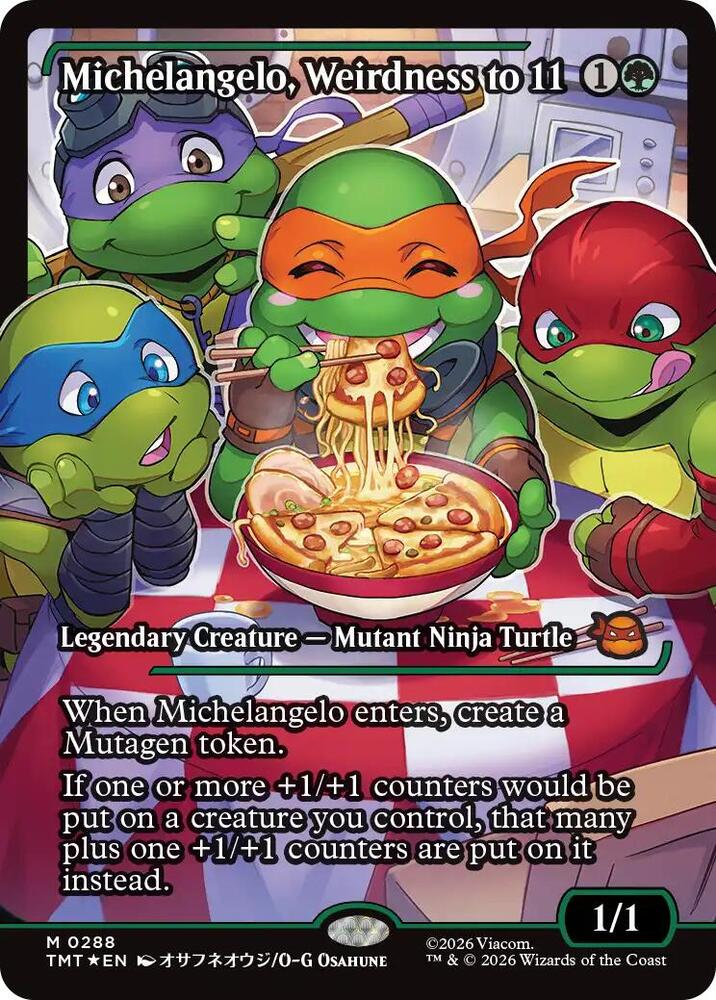 Michelangelo, Weirdness to 11 (Showcase) 288 card from Teenage Mutant Ninja Turtles