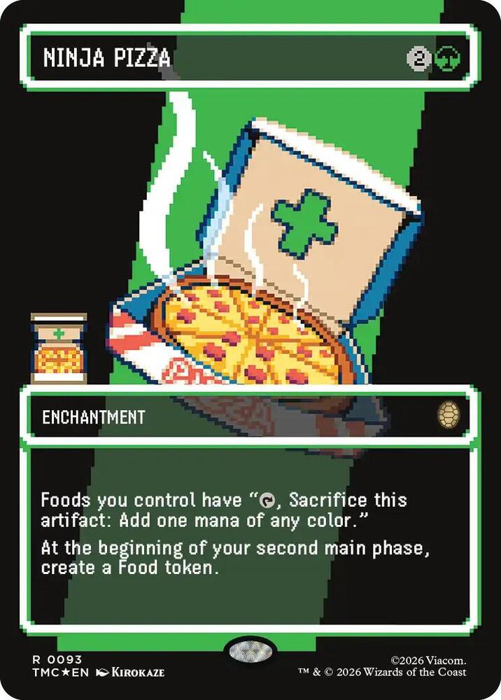 Ninja Pizza (Borderless) (Surge Foil) 93 card from Commander: Teenage Mutant Ninja Turtles