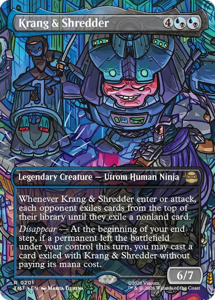 Krang & Shredder (Borderless) 201 card from Teenage Mutant Ninja Turtles