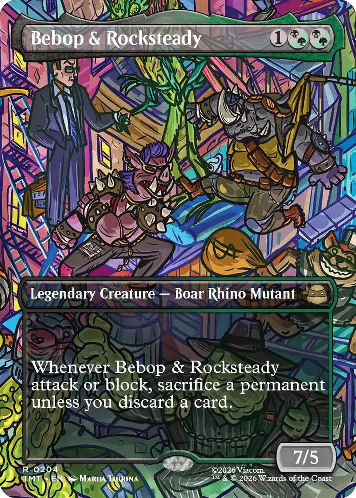 Bebop & Rocksteady (Borderless) 204 card from Teenage Mutant Ninja Turtles