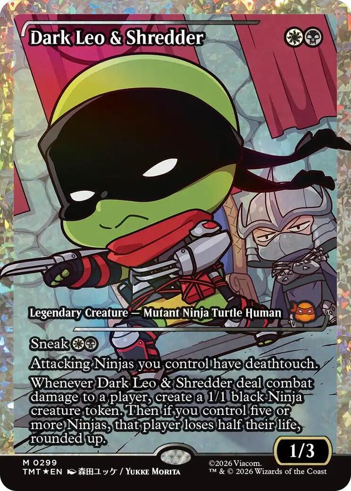 Dark Leo & Shredder (Showcase) (Fracture Foil) 299 card from Teenage Mutant Ninja Turtles