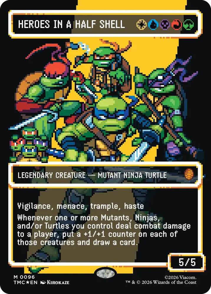 Heroes in a Half Shell (Borderless) (Surge Foil) 96 card from Commander: Teenage Mutant Ninja Turtles