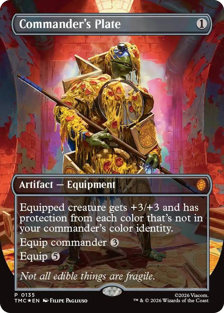 Commander's Plate (Borderless) 135 card from Commander: Teenage Mutant Ninja Turtles