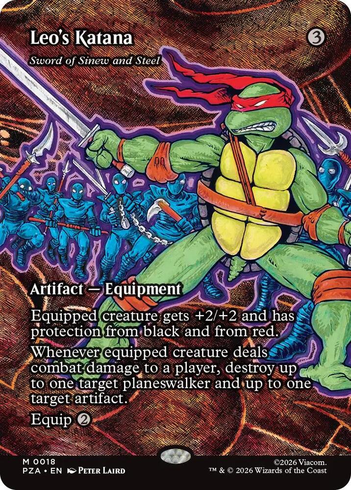 Leo's Katana - Sword of Sinew and Steel (Borderless) 18 card from Teenage Mutant Ninja Turtles Source Material