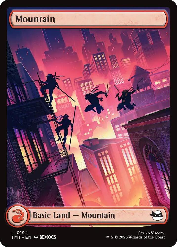 Mountain 194 card from Teenage Mutant Ninja Turtles