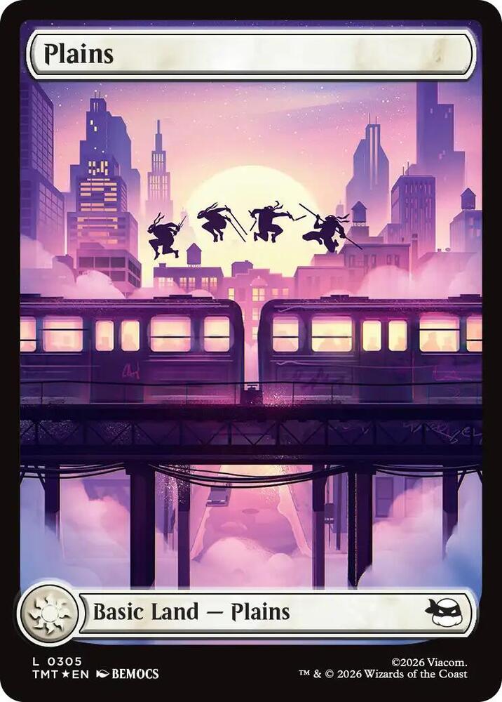 Plains (Surge Foil) 305 card from Teenage Mutant Ninja Turtles
