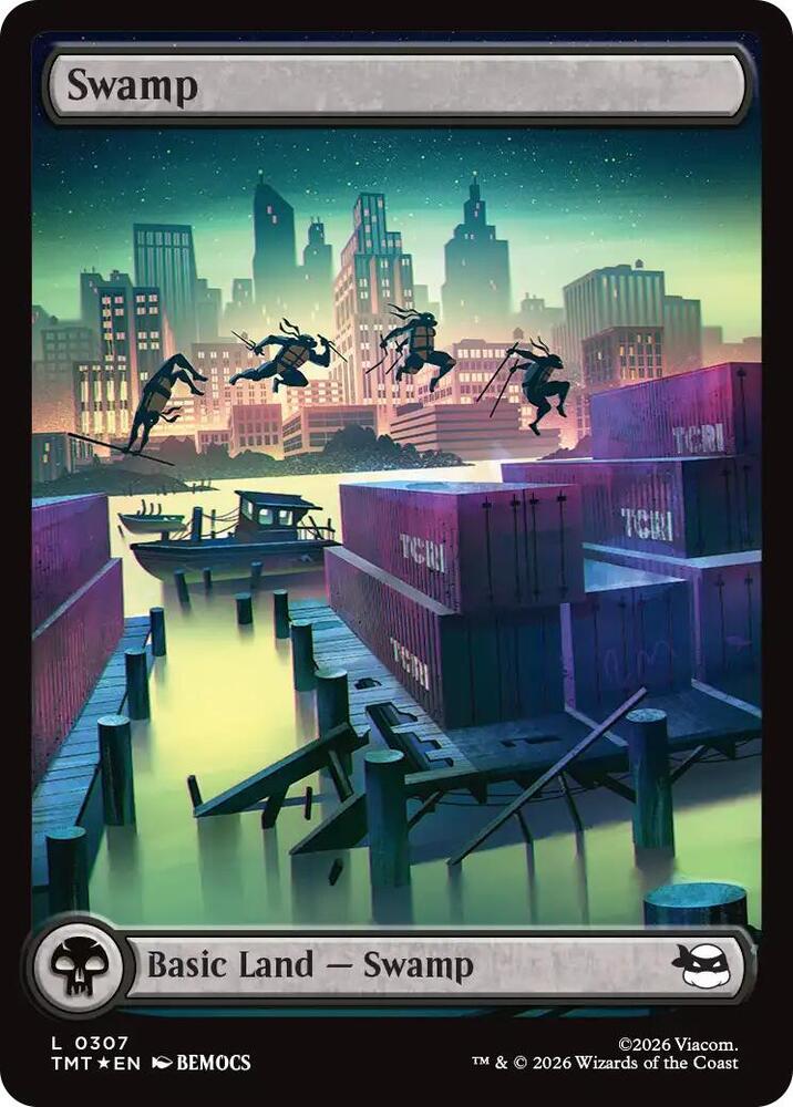 Swamp (Surge Foil) 307 card from Teenage Mutant Ninja Turtles