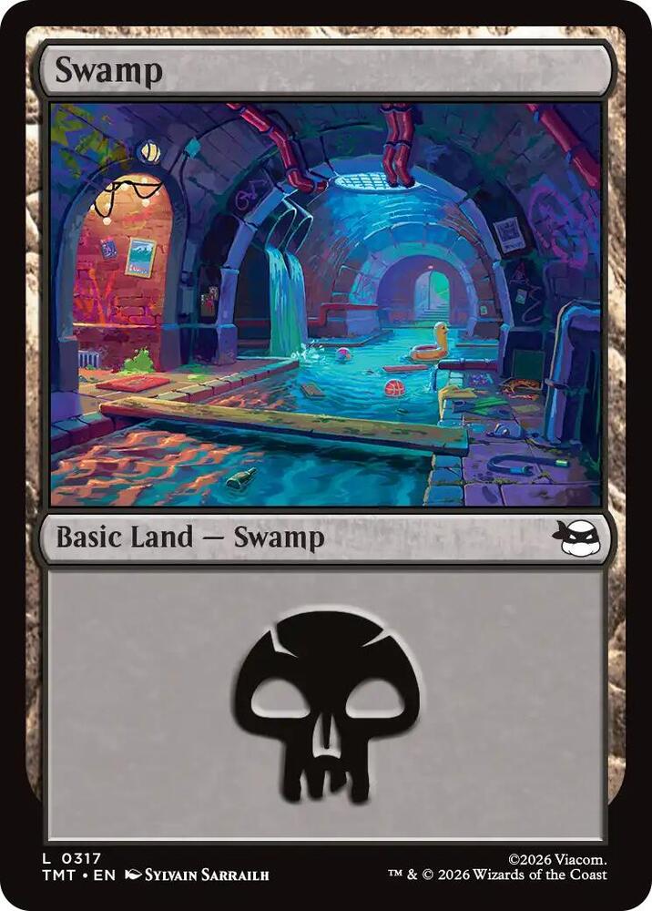 Swamp 317 card from Teenage Mutant Ninja Turtles