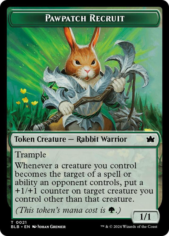 Pawpatch Recruit // Map Double-Sided Token 21 // 17 card from Bloomburrow