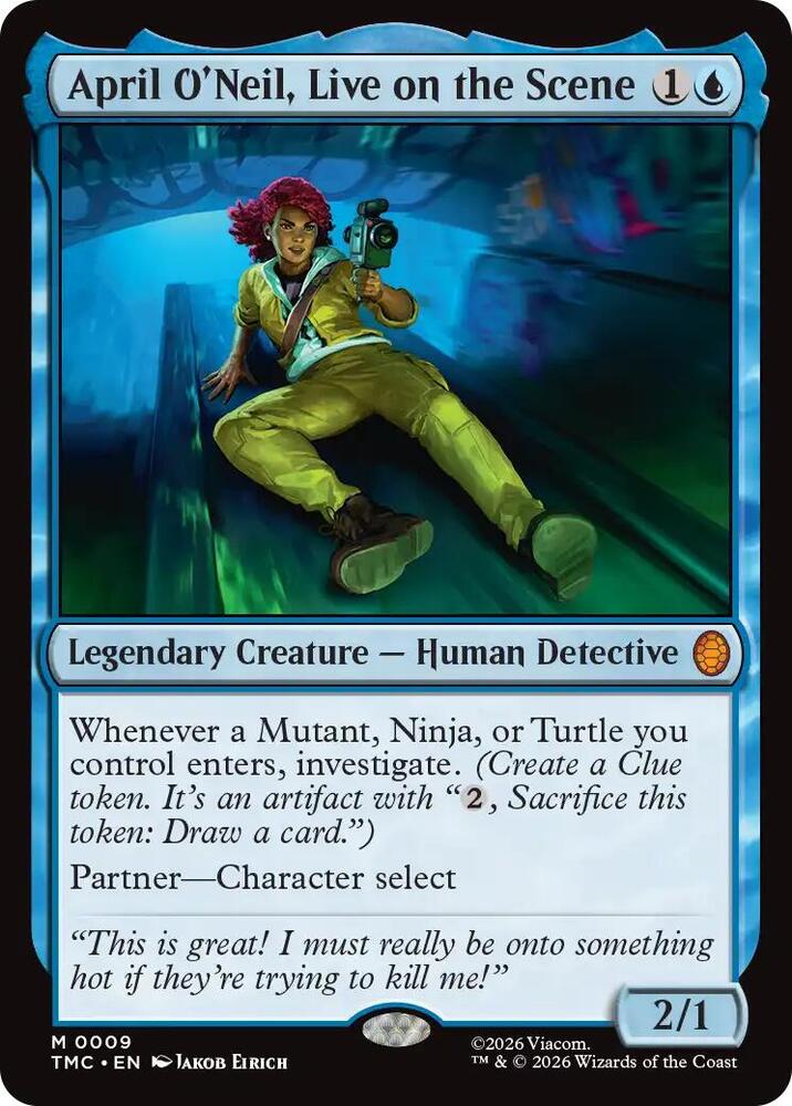 April O'Neil, Live on the Scene 9 card from Commander: Teenage Mutant Ninja Turtles