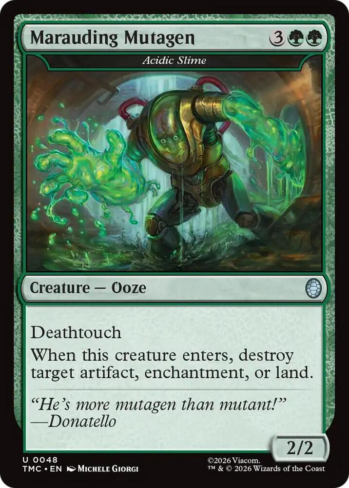 Marauding Mutagen - Acidic Slime 48 card from Commander: Teenage Mutant Ninja Turtles