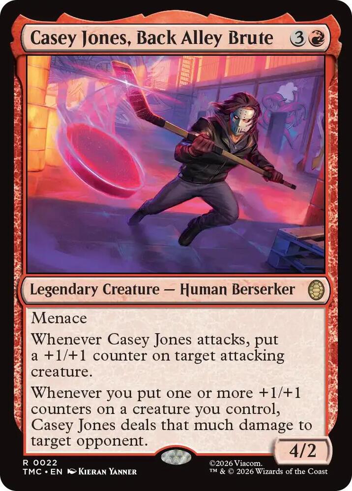 Casey Jones, Back Alley Brute 22 card from Commander: Teenage Mutant Ninja Turtles