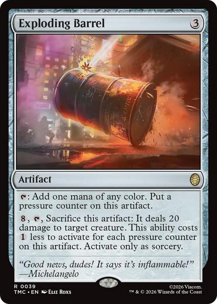 Exploding Barrel 39 card from Commander: Teenage Mutant Ninja Turtles