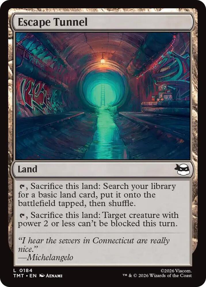Escape Tunnel 184 card from Teenage Mutant Ninja Turtles
