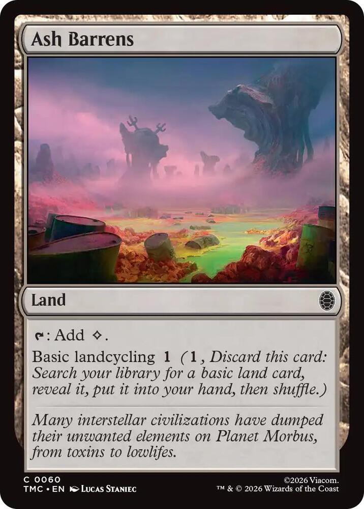 Ash Barrens 60 card from Commander: Teenage Mutant Ninja Turtles