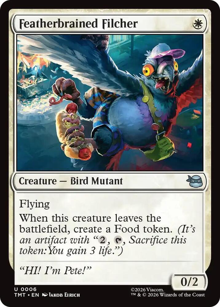 Featherbrained Filcher 6 card from Teenage Mutant Ninja Turtles