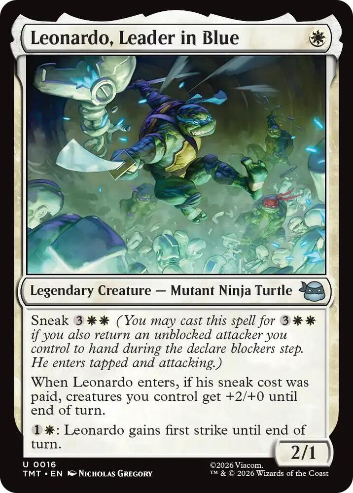 Leonardo, Leader in Blue 16 card from Teenage Mutant Ninja Turtles