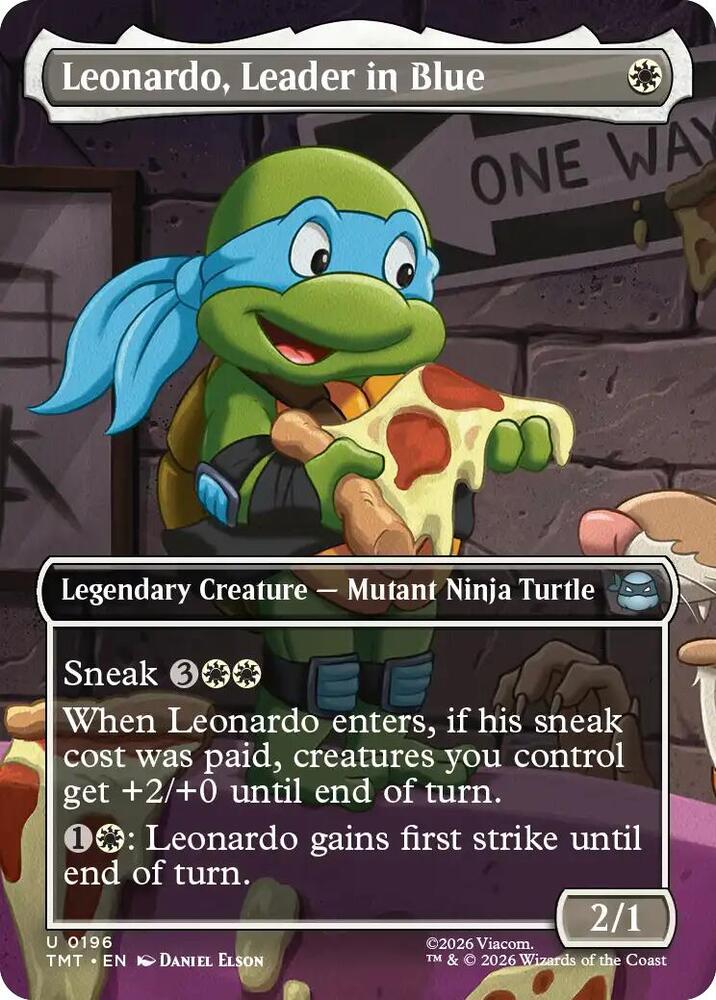 Leonardo, Leader in Blue (Borderless) 196 card from Teenage Mutant Ninja Turtles