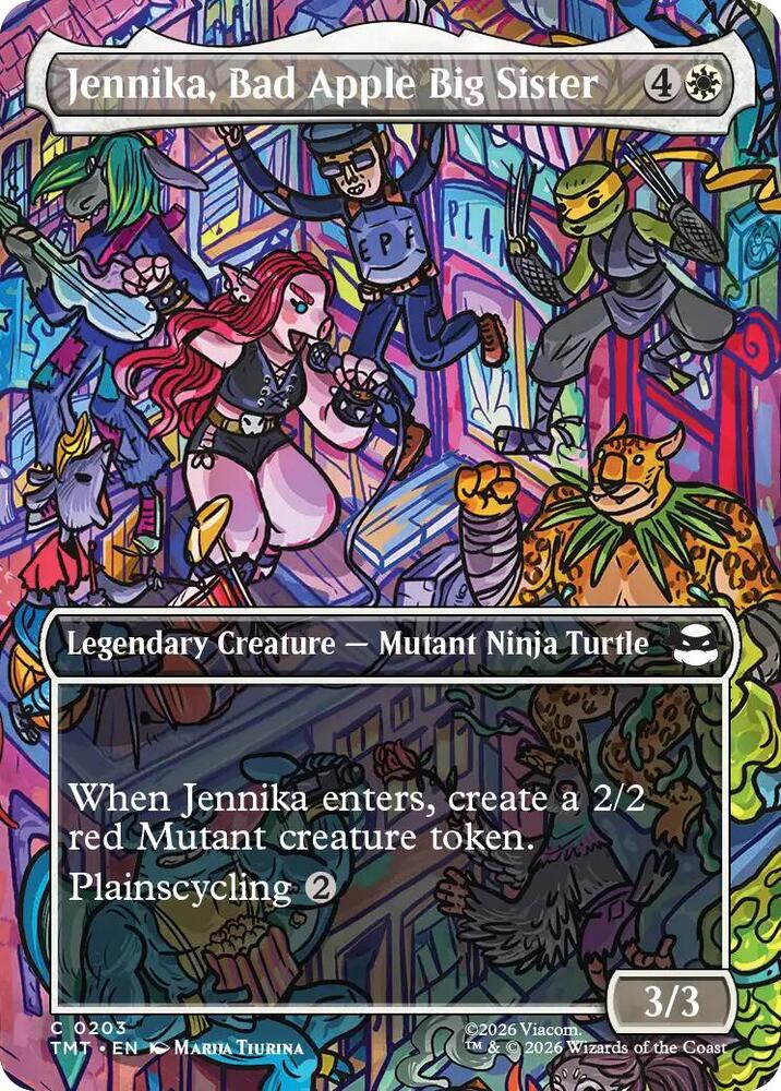 Jennika, Bad Apple Big Sister (Borderless) 203 card from Teenage Mutant Ninja Turtles
