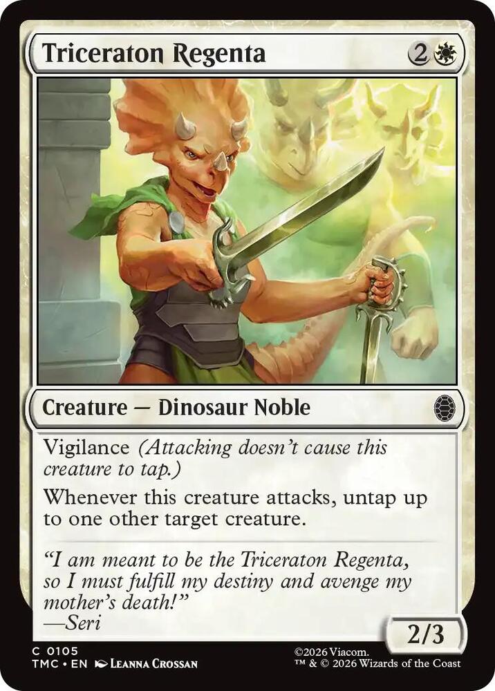 Triceraton Regenta 105 card from Commander: Teenage Mutant Ninja Turtles